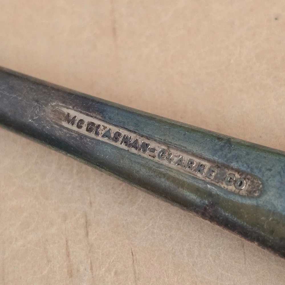 Antique‎ Silver Plated Serving Fork Monogrammed FR Crown mcglashan clarke co